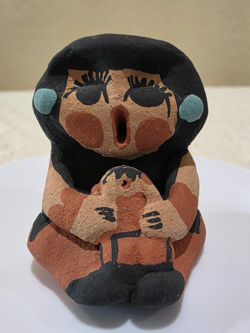 Vintage Jemez Pueblo Storyteller Pottery Doll Figurine Native American C. Sando